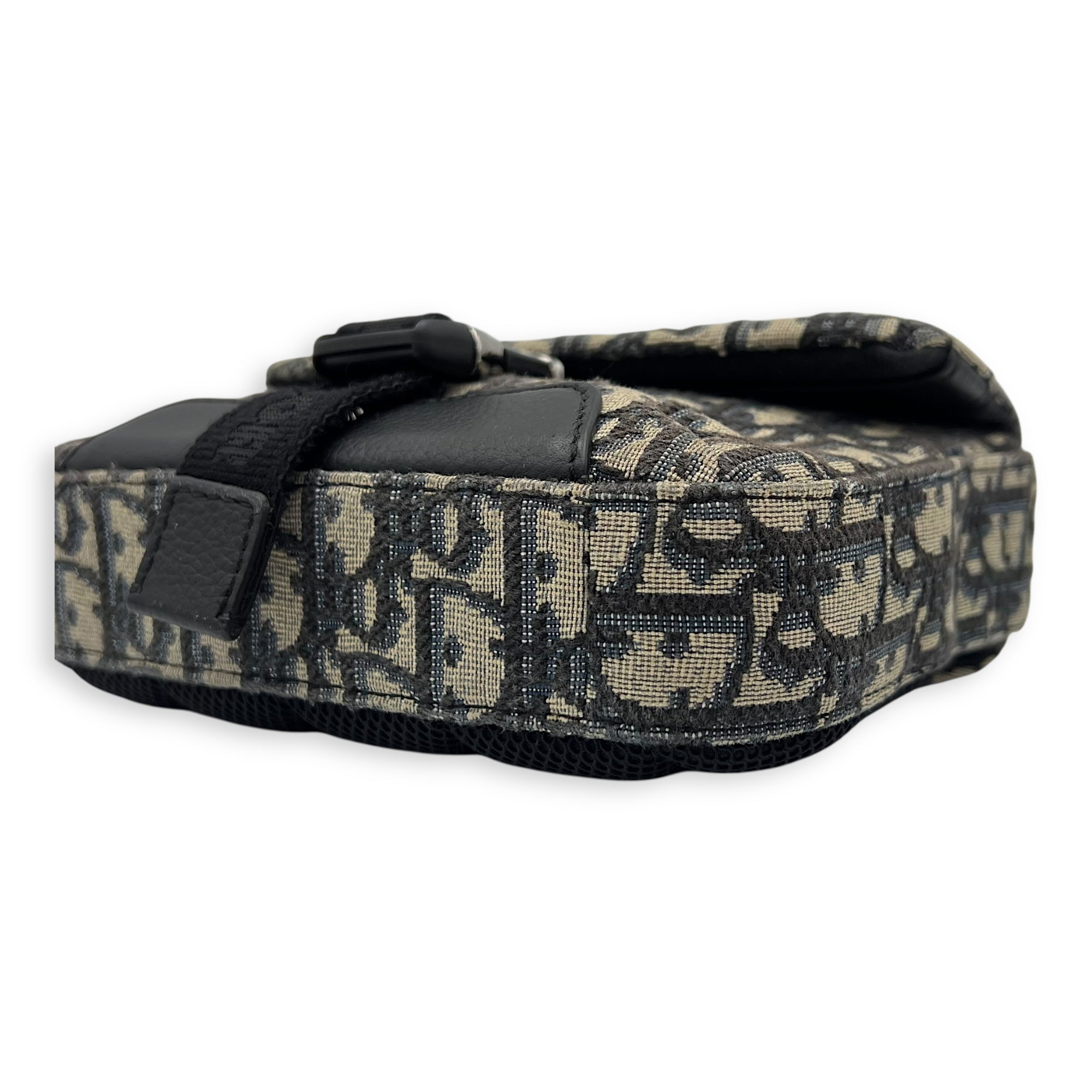 Oblique Blue Crossbody Bag in Jacquard, Silver hardware - Image 10