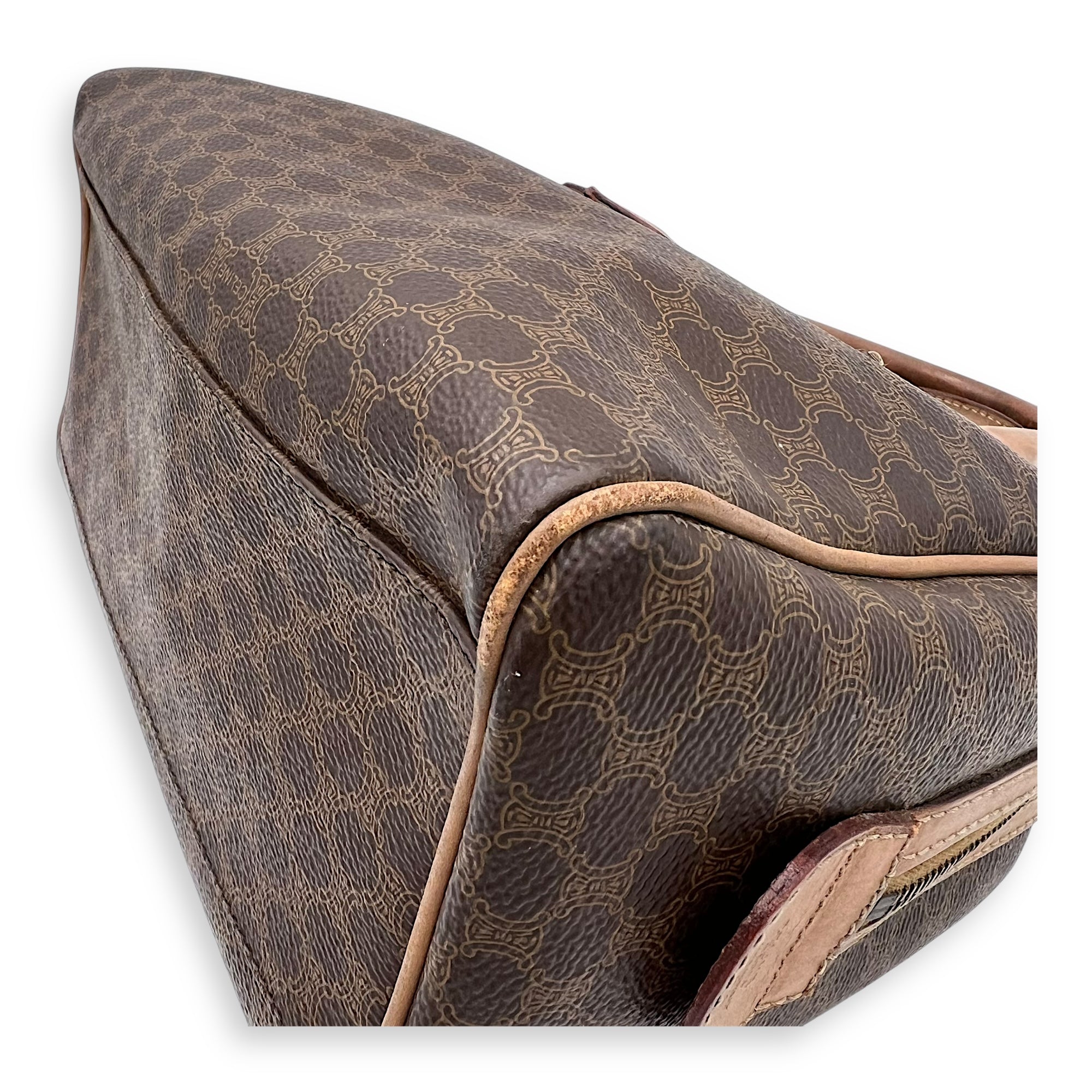 Macadam Top Handle Bag Brown in Coated Canvas, Gold hardware - Image 11