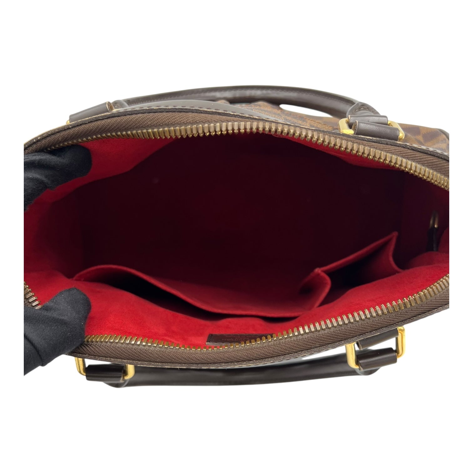 Trevi PM Damier Ebene Top Handle Bag in Coated Canvas, Gold hardware - Image 7