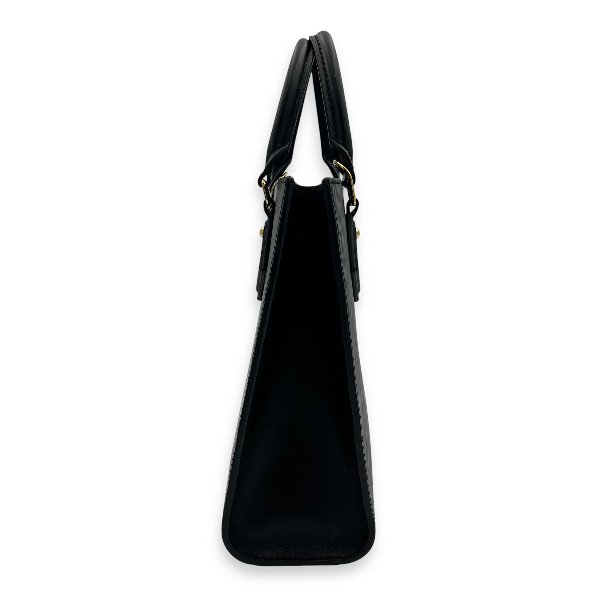 Sac Plat Top Handle Bag Black in Epi Leather, Gold hardware - Image 5