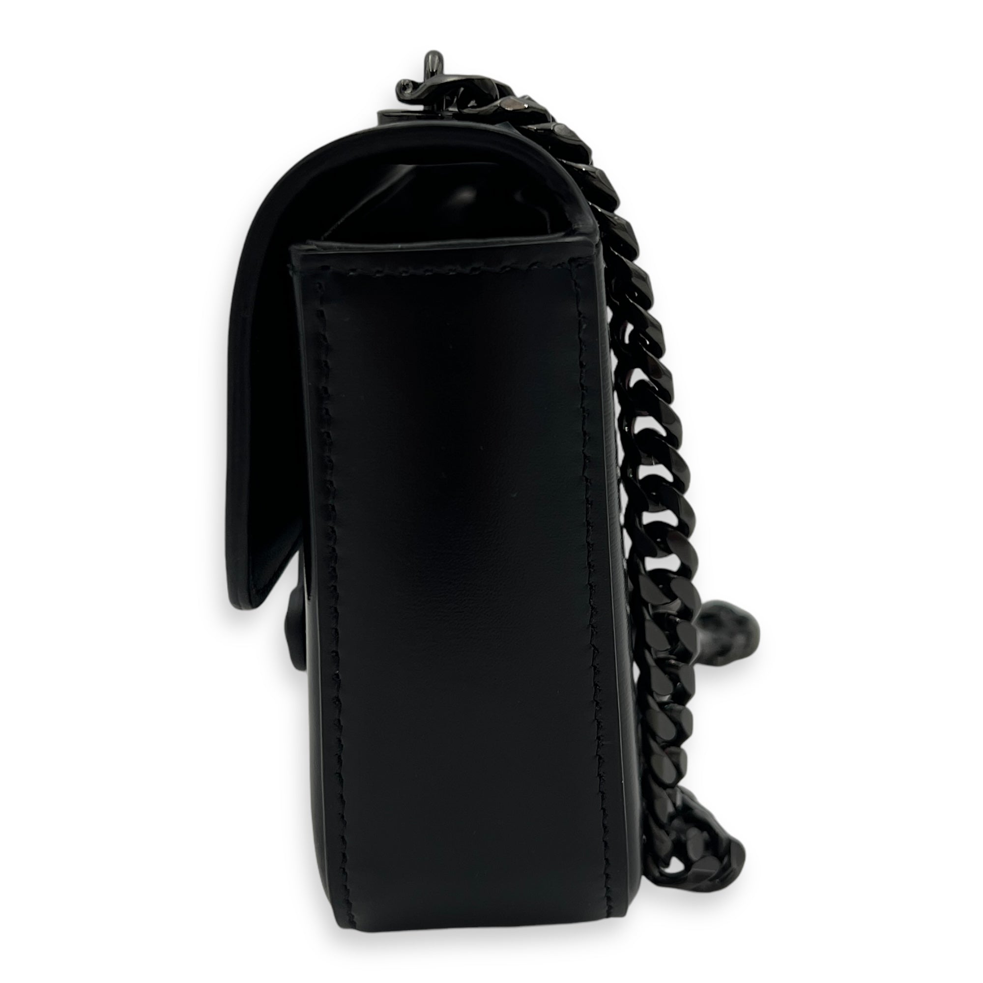 Triomphe Chain Black Shoulder Bag in Calfskin, Acetate hardware - Image 5