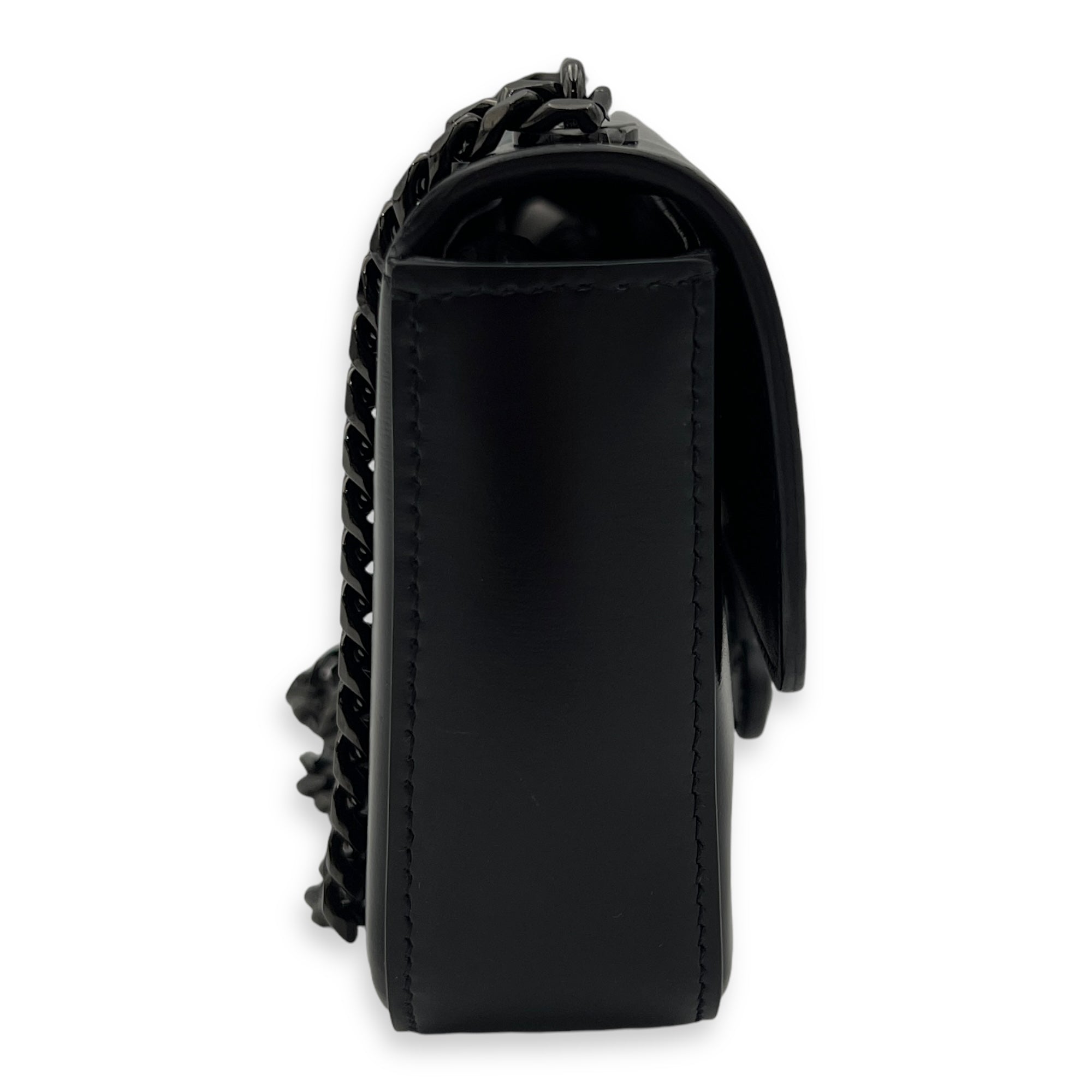 Triomphe Chain Black Shoulder Bag in Calfskin, Acetate hardware - Image 4