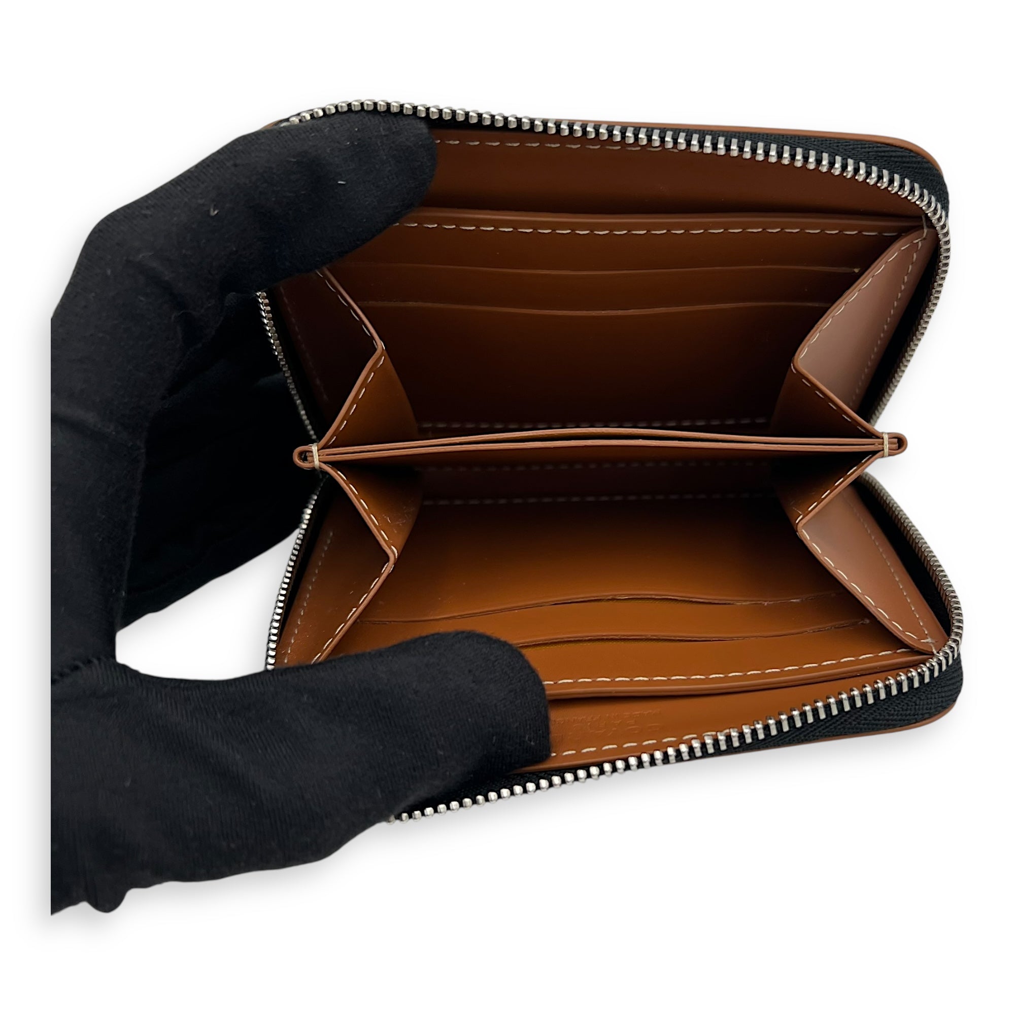 Matignon Wallet Brown in Coated Canvas, Silver hardware - Image 7