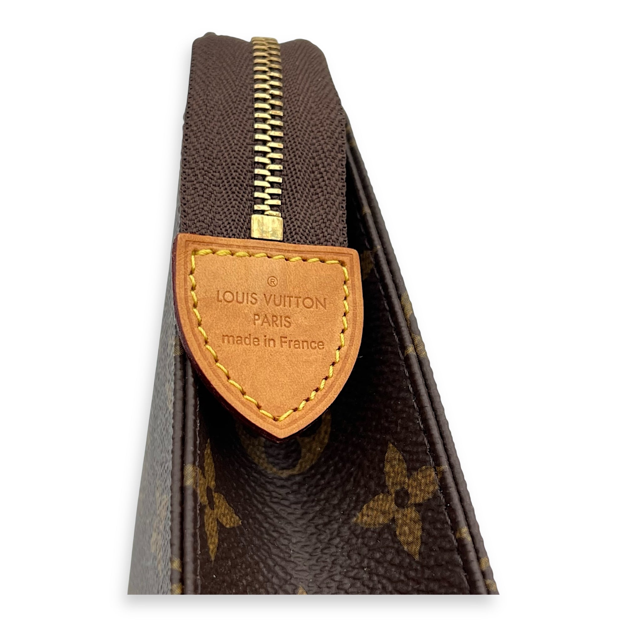 Pochette Pouch Brown in Monogram Coated Canvas, Gold hardware - Image 10