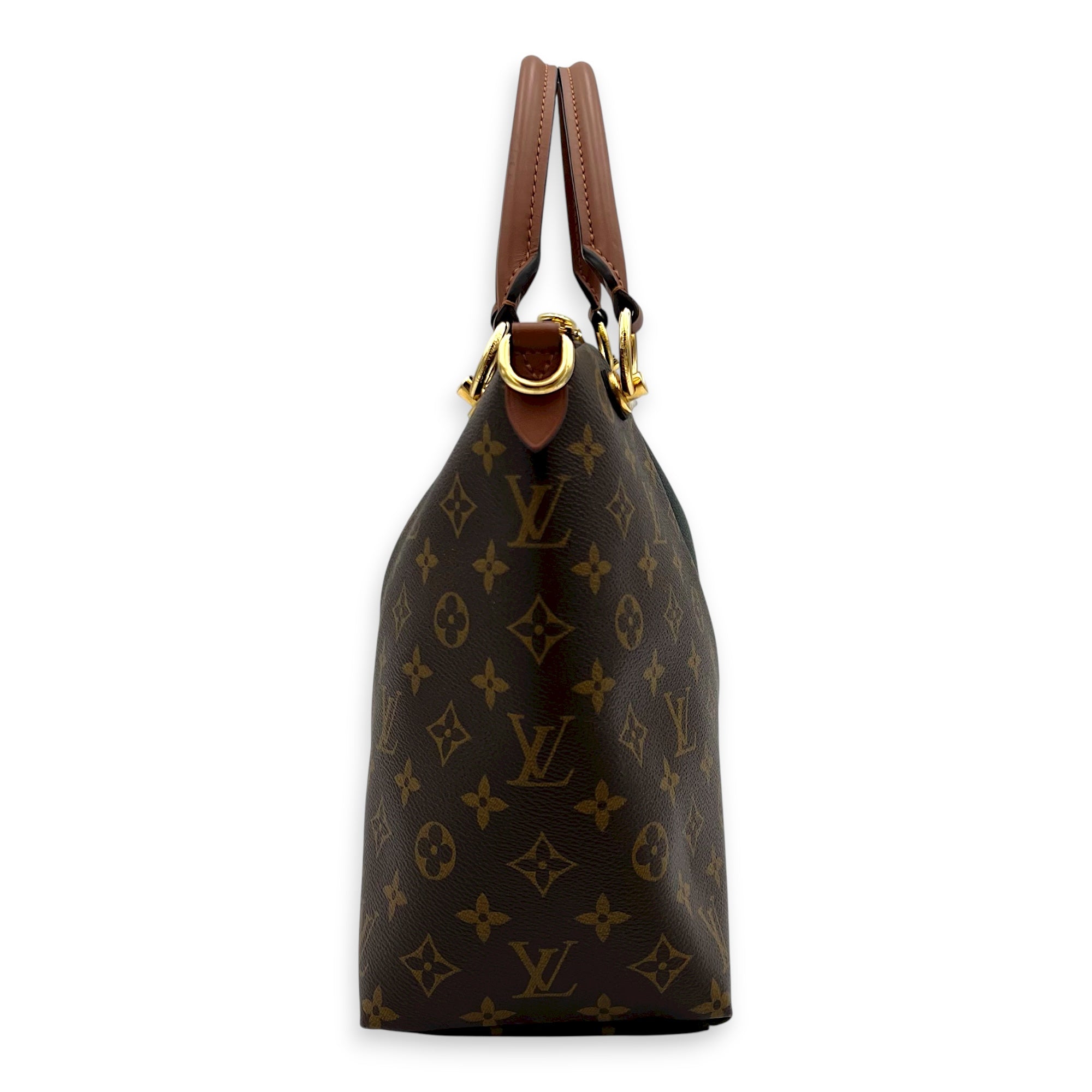 V tote bag Top Handle Bag Black in Monogram Coated Canvas, Gold hardware - Image 5