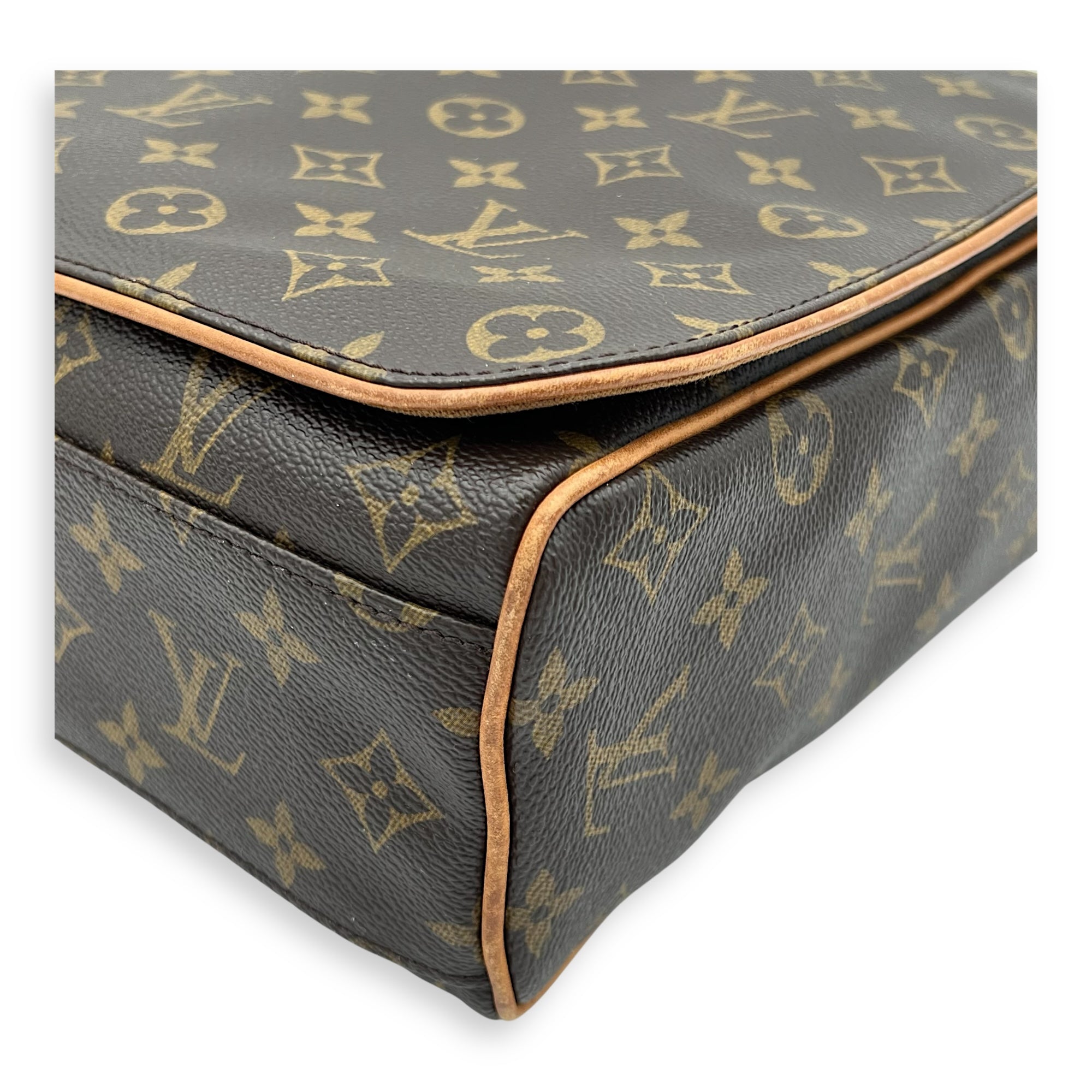 Valmy GM Brown Messenger in Monogram Coated Canvas, Gold hardware - Image 11