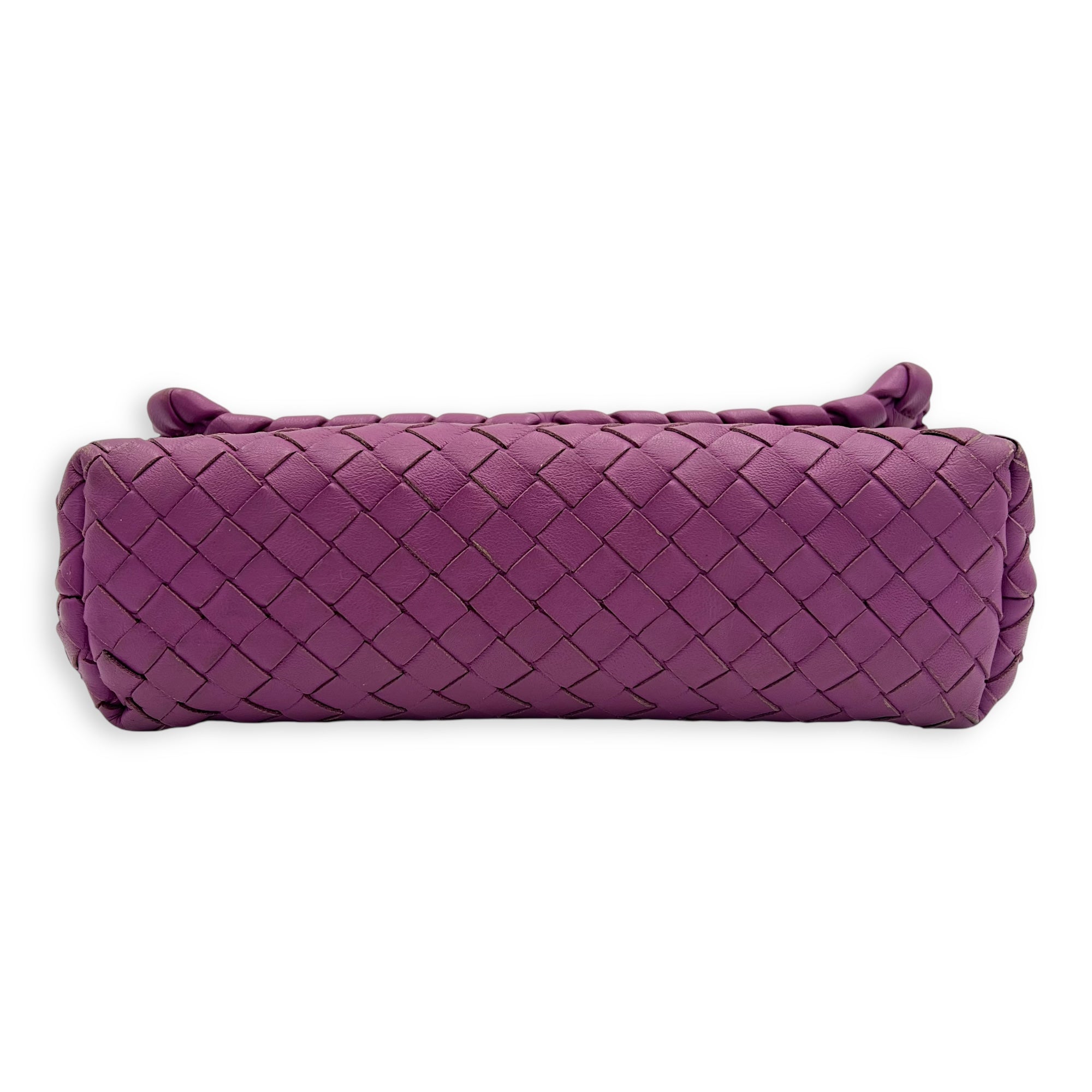 Intrecciato Shoulder Bag Purple in Lambskin, Ruthenium hardware - Image 6