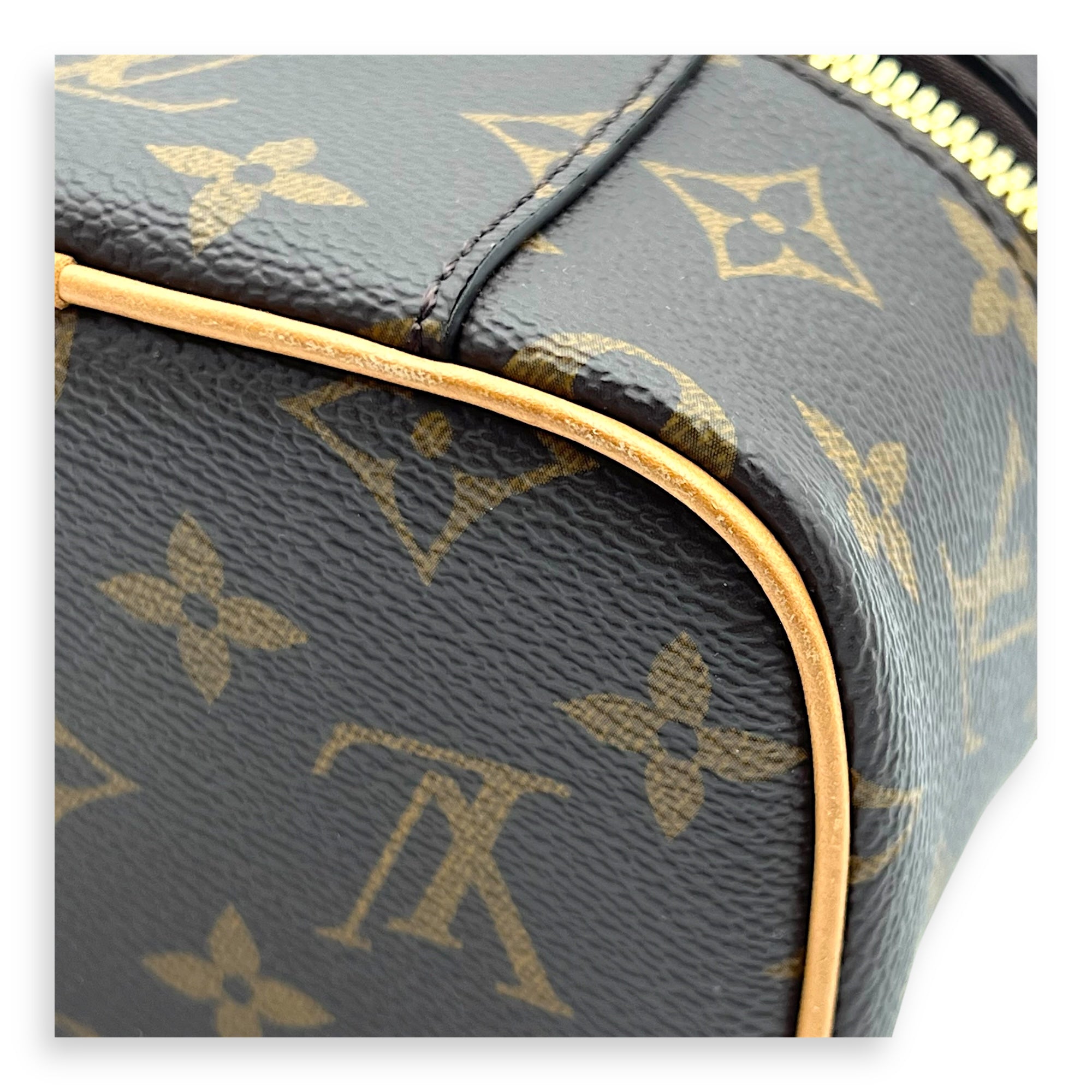 Nice Top Handle Bag Nano Brown in Monogram Coated Canvas, Gold hardware - Image 9