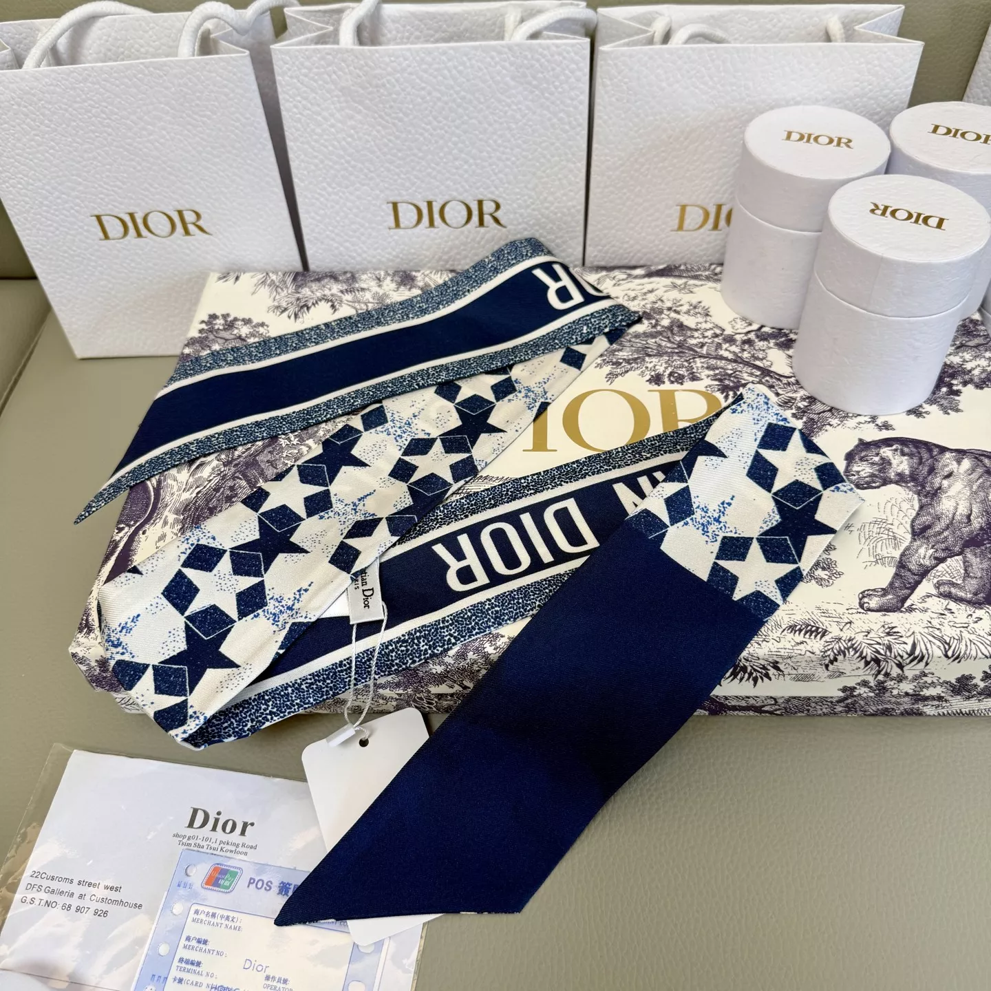 Christian Dior Silk Scarf Bright 7619