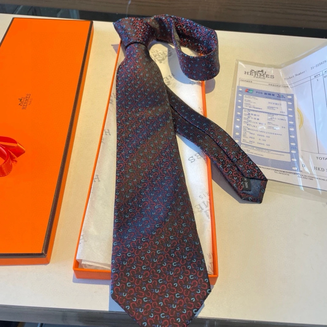 Hermes Necktie For Men Breathable 6985