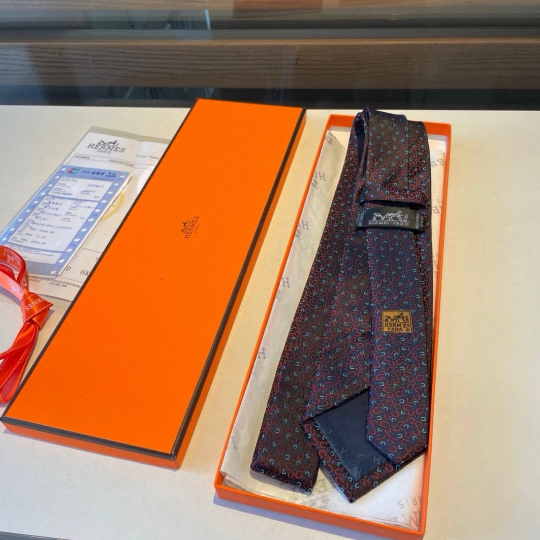 Hermes Necktie For Men Breathable 6985 - Image 6