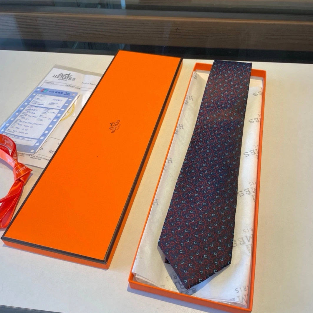 Hermes Necktie For Men Breathable 6985 - Image 7