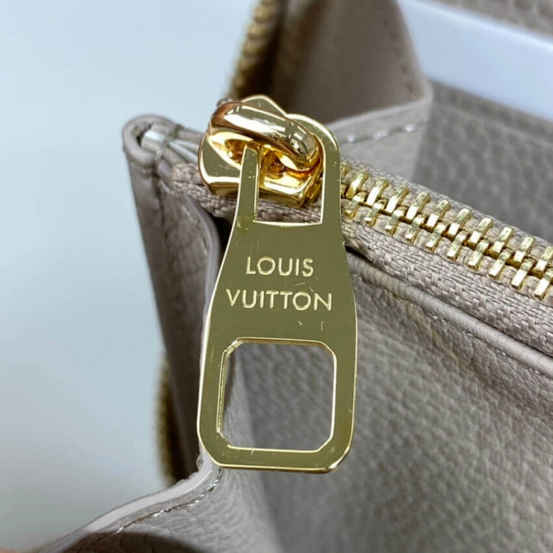 19.5 x 10 Louis Vuitton Bicolor Monogram Empreinte Leather Zippy Wallet Tourterelle Gray Cream - Image 11