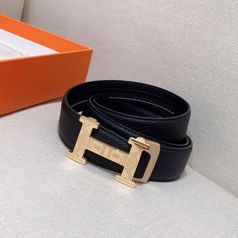 Hermes H Logo 35 Reversible Belt Clemence Calfskin In Black - Image 3