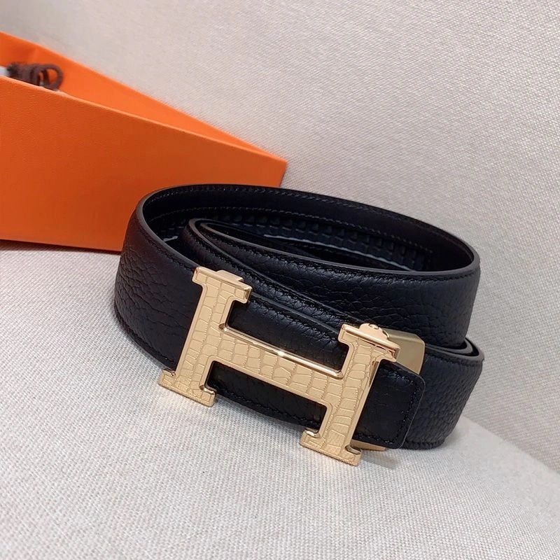 Hermes H Logo 35 Reversible Belt Clemence Calfskin In Black - Image 5