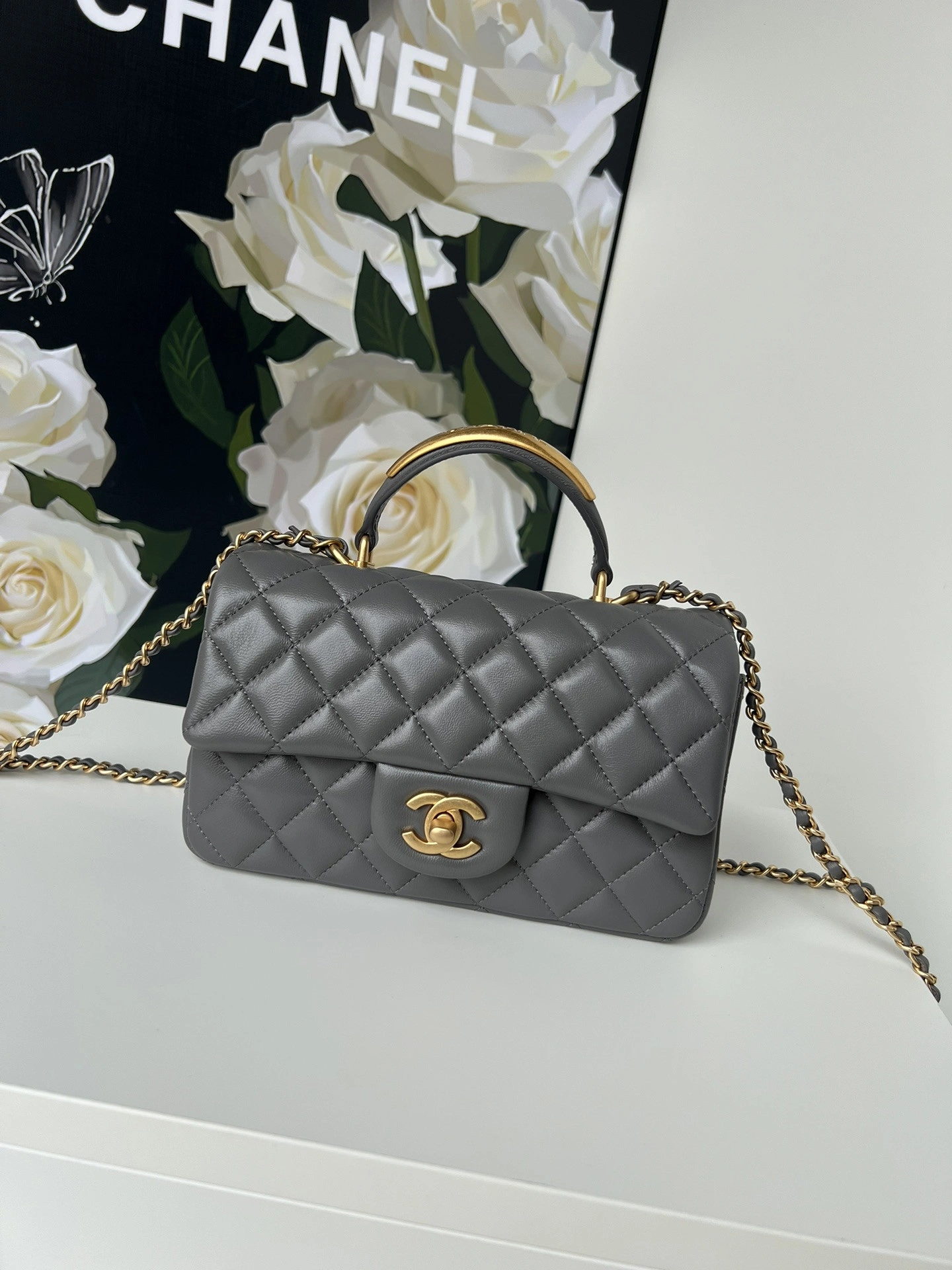 Fashionable CHANEL FLAP BAG WITH TOP HANDLE-20*12*6cm 902