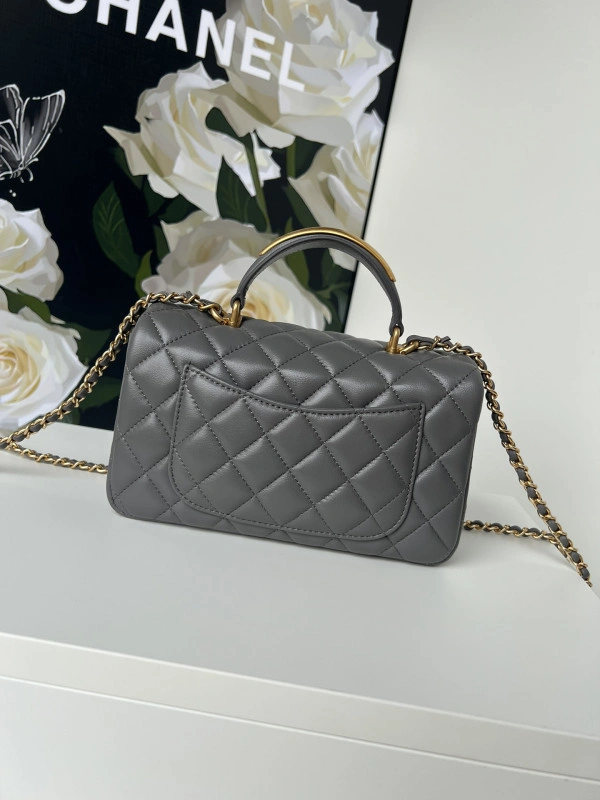 Fashionable CHANEL FLAP BAG WITH TOP HANDLE-20*12*6cm 902 - Image 3