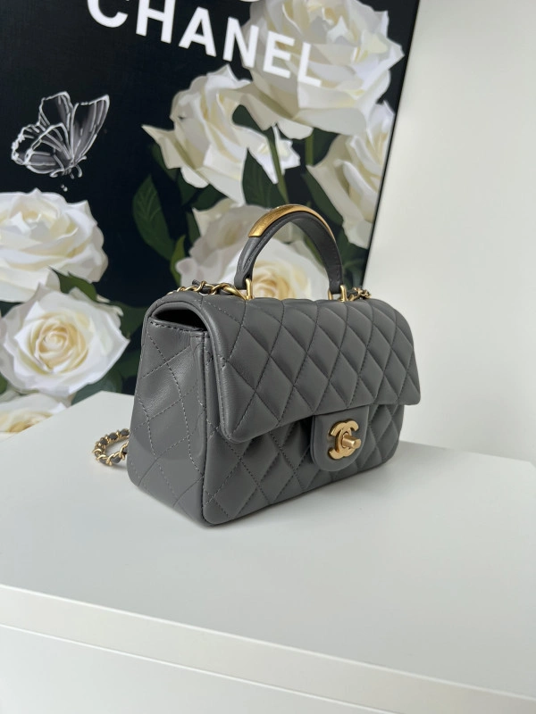 Fashionable CHANEL FLAP BAG WITH TOP HANDLE-20*12*6cm 902 - Image 4